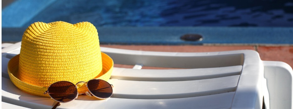 Hat And Sunglasses Sitting In The Sun