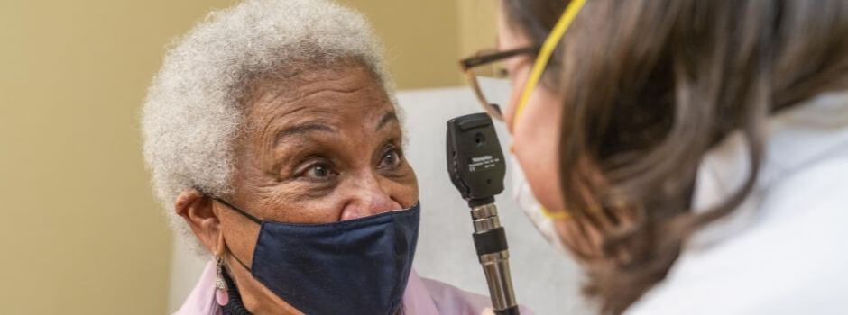 Older Adult Receiving An Eye Exam