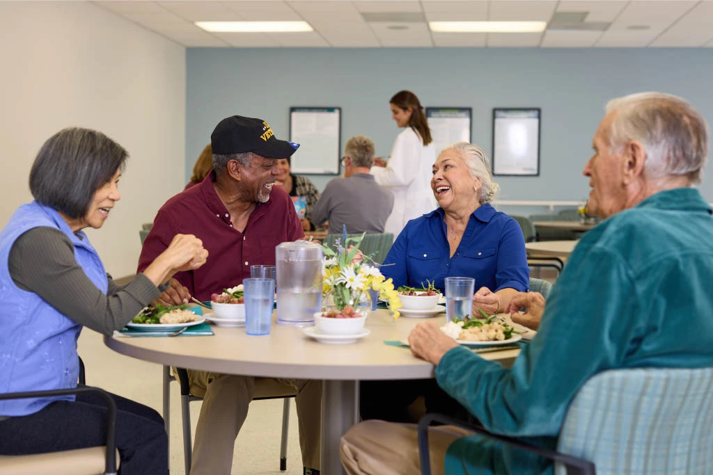 Seniors Eating at Center